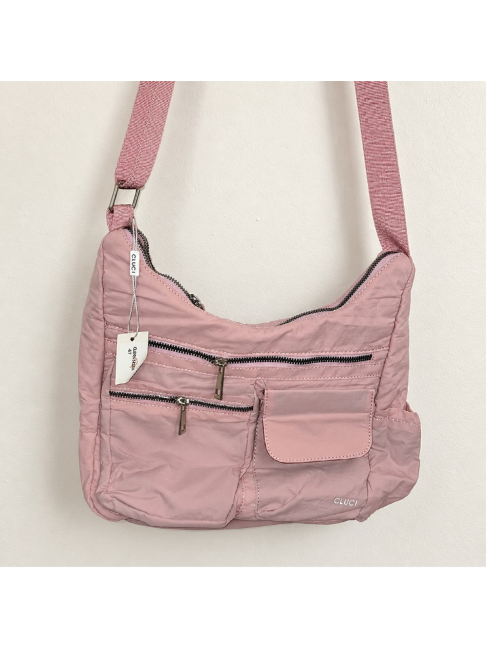 CLUCI Dusty Pink Multi-Pocket Crossbody Bag NWT